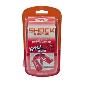 Shock Doctor Kool Aid Gel Max Power Flavor‎ Fusion Mouth Guard Cherry ADULT